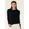 Italic Mila Cashmere Boxy Crop Sweater In Black