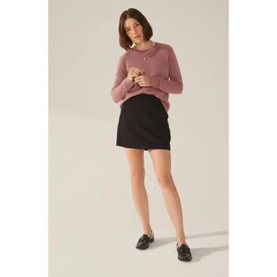 Italic Mila Cashmere Boxy Crop Sweater In Dusty Rose