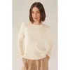 Italic Mila Cashmere Boxy Crop Sweater In Ivory