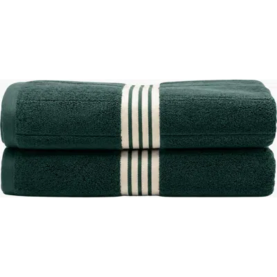 Italic Nautilus 2-piece Bath Towel Set In Green