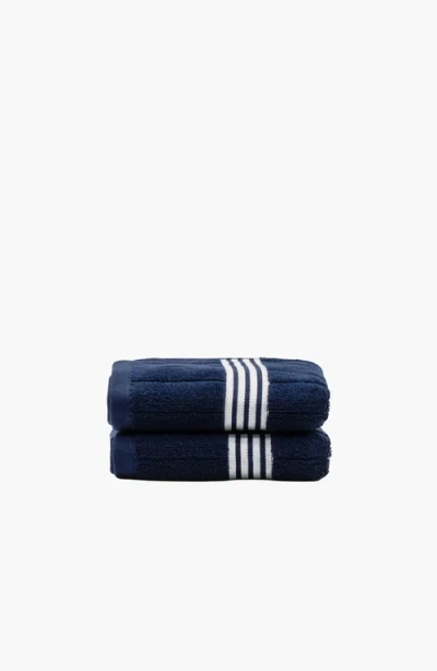Italic Nautilus Hand Towel Set In Blue