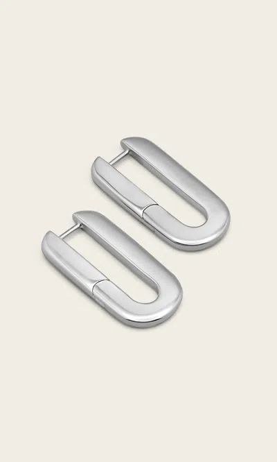 Italic Paperclip Hoops In Silver