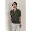 Italic Pierre Featherlight Button Down Shirt In Vetiver