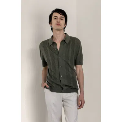Italic Pierre Featherlight Button Down Shirt In Vetiver