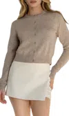 Italic Sadie Cashmere Crew Cardigan In Gray