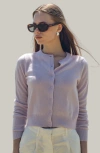 Italic Sadie Cashmere Crew Cardigan In Purple