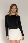 Italic Sadie Cashmere Crew Cardigan In Black