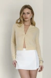 Italic Sadie Cashmere Crew Cardigan In Buttercream