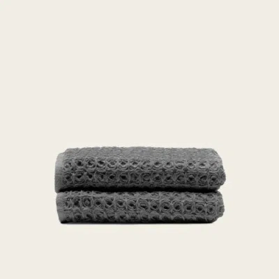 Italic Sedona Waffle Towels In Gray