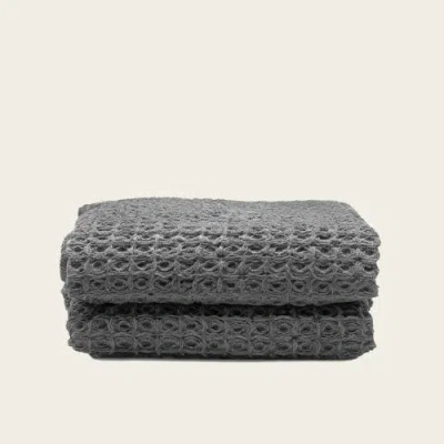 Italic Sedona Waffle Towels In Gray