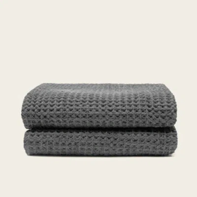 Italic Sedona Waffle Towels In Gray