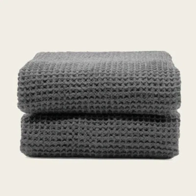 Italic Sedona Waffle Towels In Gray