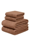 Italic Serene Ultraplush Collection Bath Essentials- 2 Bath Towels And 2 Hand Towels In Brown