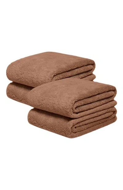 Italic Serene Ultraplush Collection Bath Essentials- Bath Towel 4 Pack In Brown