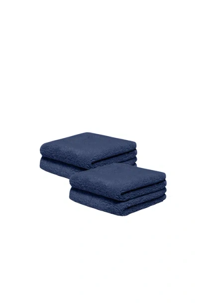 Italic Serene Ultraplush Collection Bath Essentials- Washcloths 4 Pack In Blue