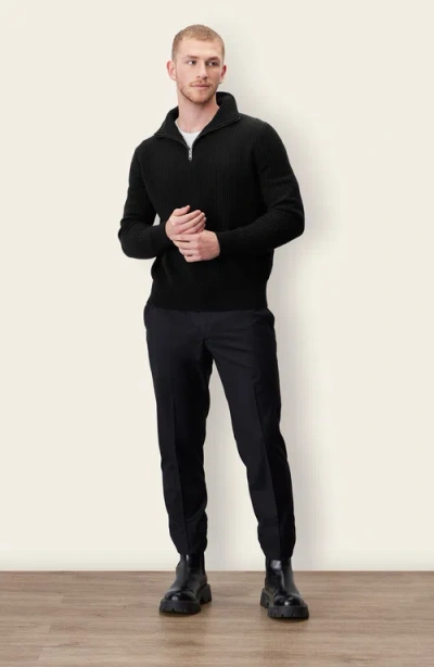 Italic Shane Cashmere Quarter Zip Pullover In Black