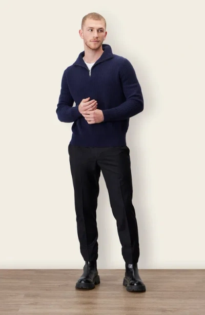 Italic Shane Cashmere Quarter Zip Pullover In Blue