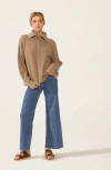 Italic Sophia Chunky Cashmere Quarter Zip Pullover In Brown
