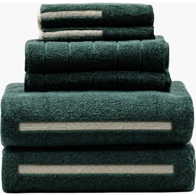 Italic Sorrel Towels In Green/standard Set (set Of 6)