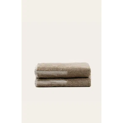 Italic Sorrel Washcloth Set In Brown