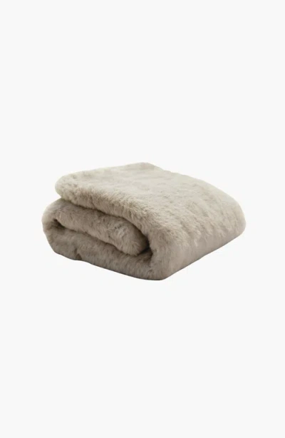 Italic Supercloud Ultraplush Faux Fur Throw Blanket In Neutral