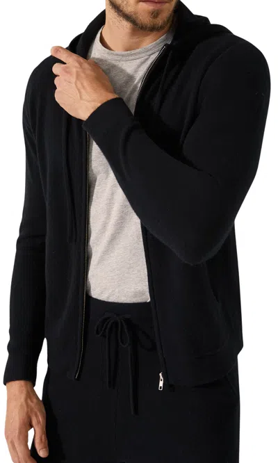 Italic Tyler Cashmere Zip Hoodie In Black