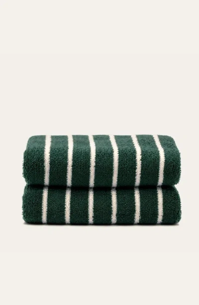 Italic Ultraplush Australian Cotton 2-piece Bath Sheet Set In Green