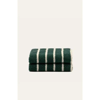 Italic Ultraplush Australian Cotton 2-piece Hand Towel Set In Green