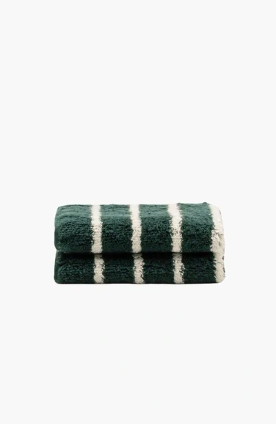 Italic Ultraplush Australian Cotton 2-piece Washcloth Set In Green