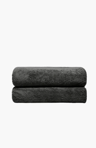 Italic Ultraplush Australian Cotton Bath Towels In Black