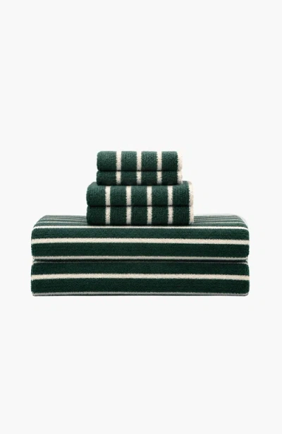 Italic Ultraplush Australian Cotton Luxe 6-piece Towel Set In Verdant/ecru