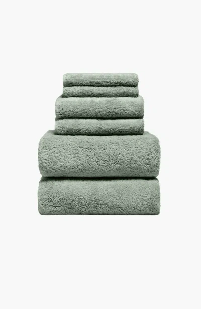 Italic Ultraplush Australian Cotton Standard Towel Set In Green