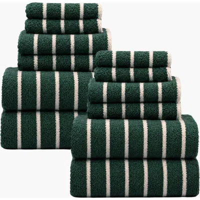 Italic Ultraplush Australian Cotton Towel 12-piece Family Set In Green