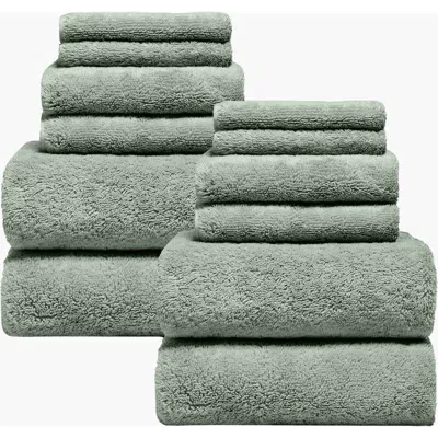 Italic Ultraplush Australian Cotton Towel Family Set In Green