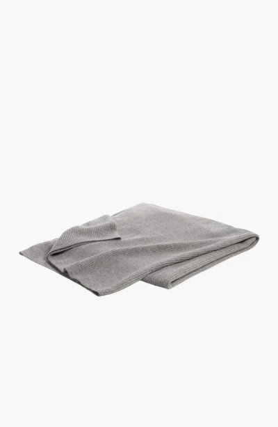 Italic Vallon Ribbed Cashmere Throw Blanket In Heather Grey