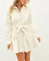 Item Ditto Andrea Pleather Button Up Dress In Cream