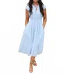 Item Ditto Gathered Detail Midi Dress In Light Blue In Blue