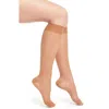 Item M6 Sheer Compression Knee High Socks In Almond