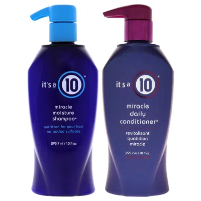 It's A 10 For Unisex - 2 Pc Kit 10oz Miracle Moisture Shampoo, 10oz Miracle Daily Conditioner In White