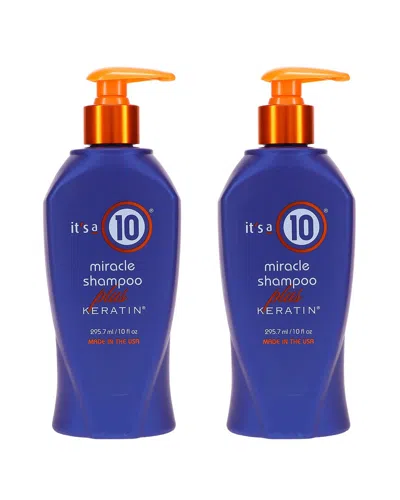 IT'S A 10 IT'S A 10 2 PACK 10OZ MIRACLE SHAMPOO PLUS KERATIN SULFATE FREE