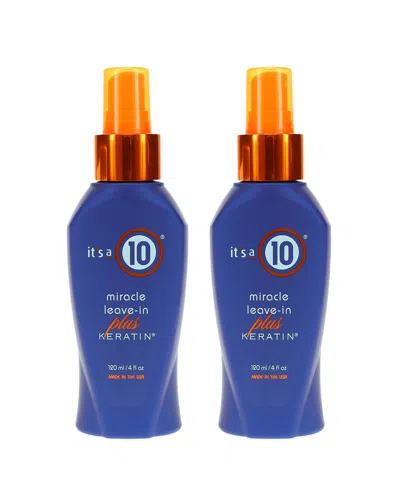 It's A 10 4oz Miracle Leave-in Plus Keratin 2 Pack In Transparent