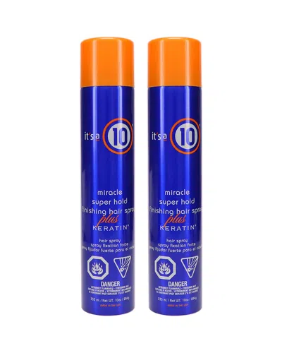 It's A 10 Super Hold Finish Spray Plus Keratin 10oz 2 Pack In White