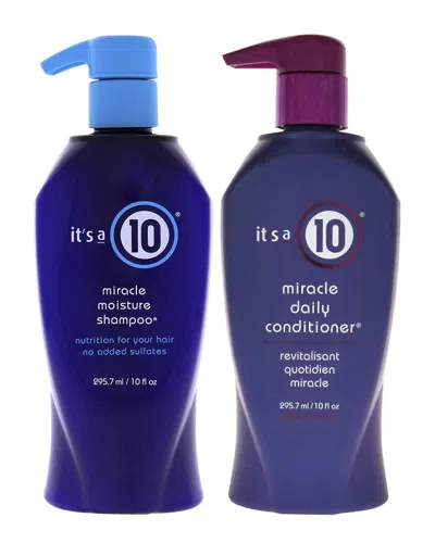 It's A 10 Unisex 10oz Miracle Moisture Shampoo & Miracle Daily Conditioner 2pc Kit In Blue