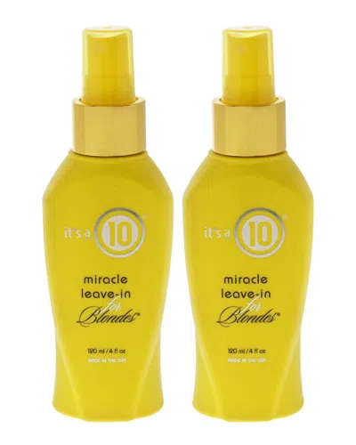 It's A 10 Unisex 4oz Miracle Leave-in For Blondes - Pack Of 2 In Yellow