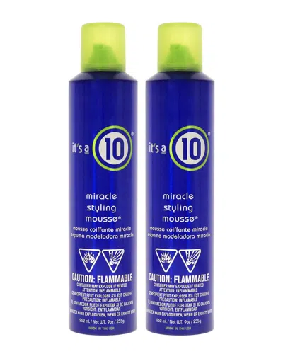 It's A 10 Unisex 9oz Miracle Styling Mousse - Pack Of 2 In Blue