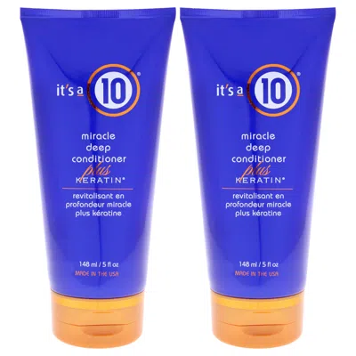 It's A 10 Miracle Deep Conditioner Plus Keratin By Its A 10 For Unisex - 5 oz Conditioner - Pack Of 2 In Transparent