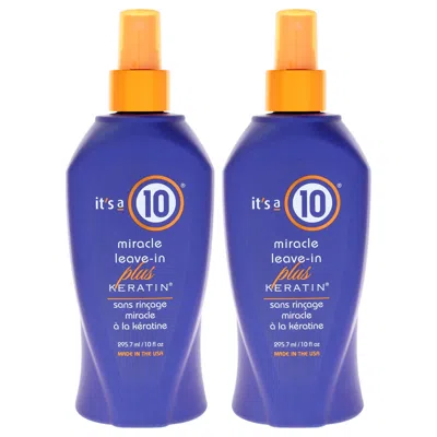It's A 10 Miracle Leave In Plus Keratin By Its A 10 For Unisex - 10 oz Hair Spray - Pack Of 2 In Transparent
