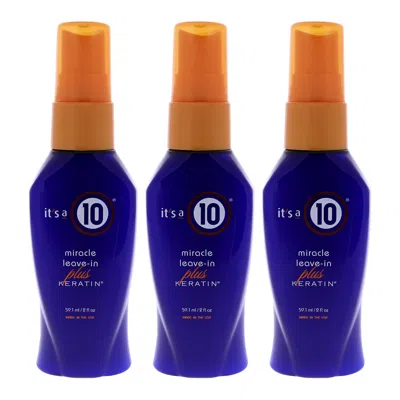 It's A 10 Miracle Leave In Plus Keratin By Its A 10 For Unisex - 2 oz Hair Spray - Pack Of 3 In Multi