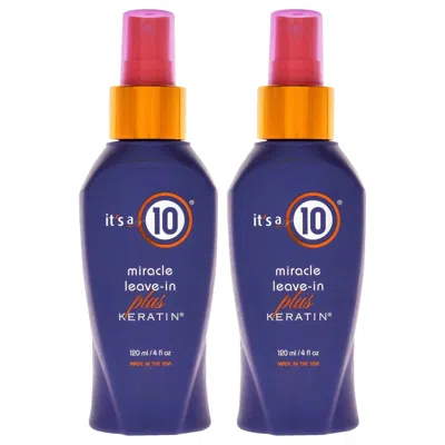 It's A 10 Miracle Leave In Plus Keratin By Its A 10 For Unisex - 4 oz Hair Spray - Pack Of 2 In Transparent