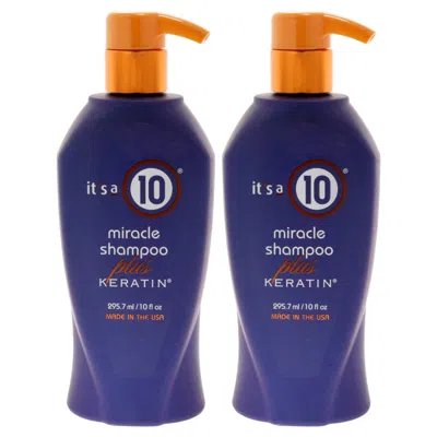 It's A 10 Miracle Shampoo Plus Keratin By Its A 10 For Unisex - 10 oz Shampoo - Pack Of 2 In Multi